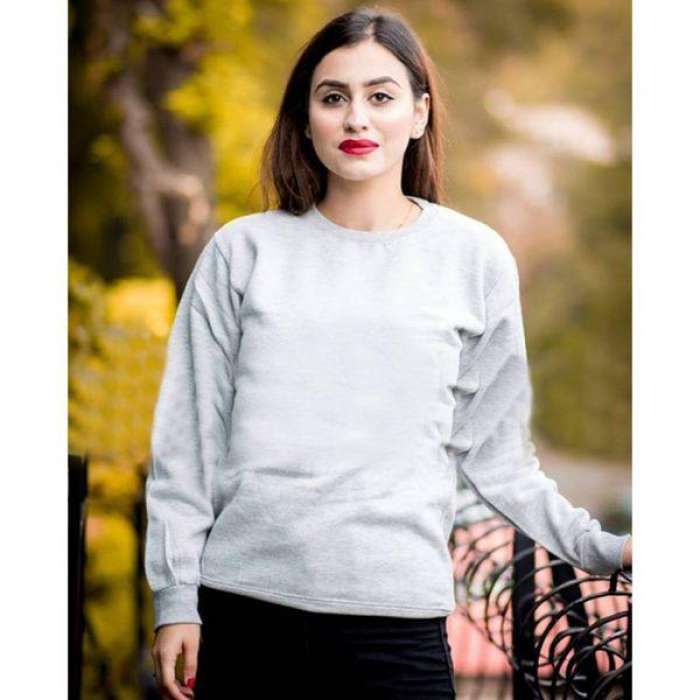 Plain Grey Sweatshirt for womens