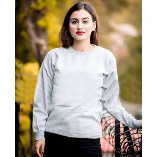 Plain Grey Sweatshirt for womens - HB INDUSTRIES - Hoodies & Sweatshirts - 