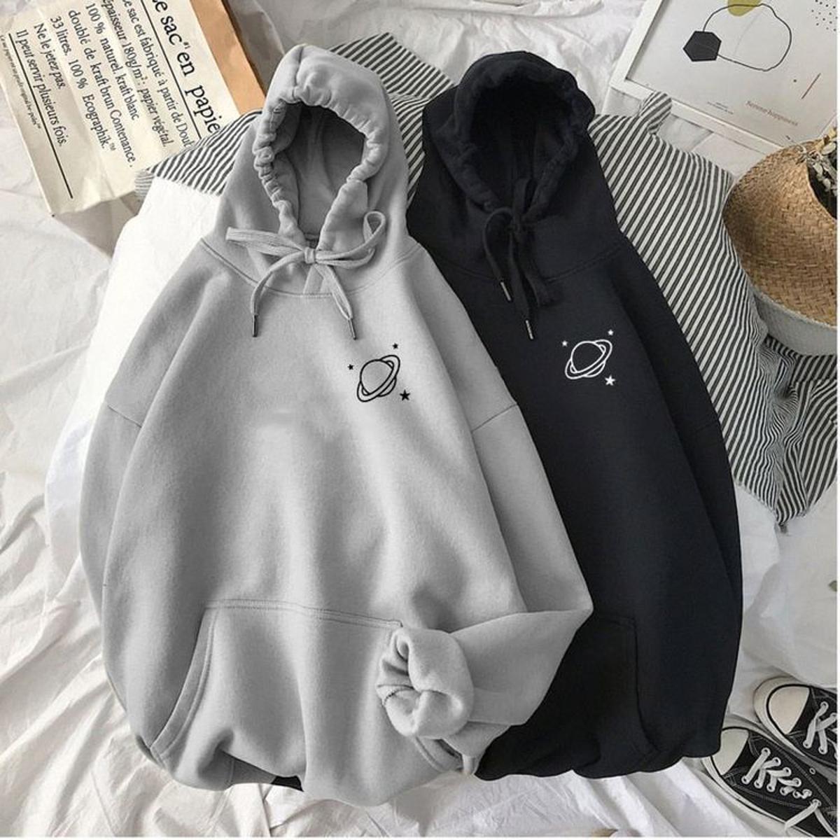 Planet Printed Winter Fleece Full Seeves Hoodie For Women - HB INDUSTRIES - Hoodies & Sweatshirts - 