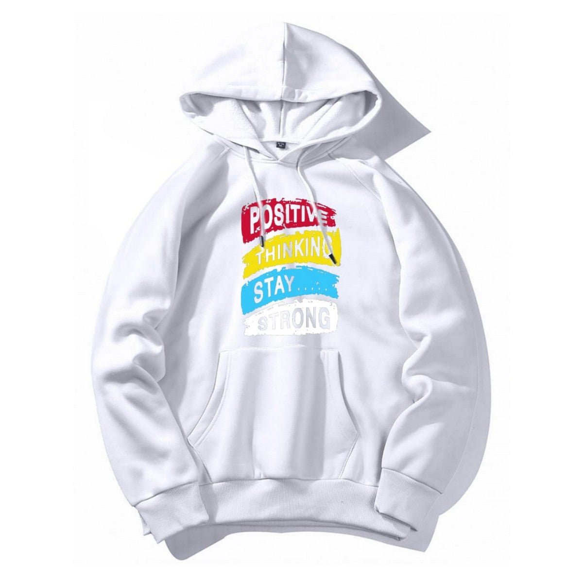 Positive Thinking Stay Strong Printed Fleece Full Sleeves Pull Over Hoodie For Men & Women - HB INDUSTRIES - Hoodie & Sweatshirt - 