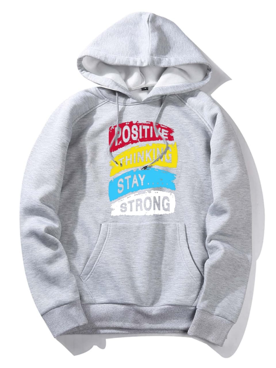 Positive Thinking Stay Strong Printed Fleece Full Sleeves Pull Over Hoodie For Men & Women - HB INDUSTRIES - Hoodie & Sweatshirt - 