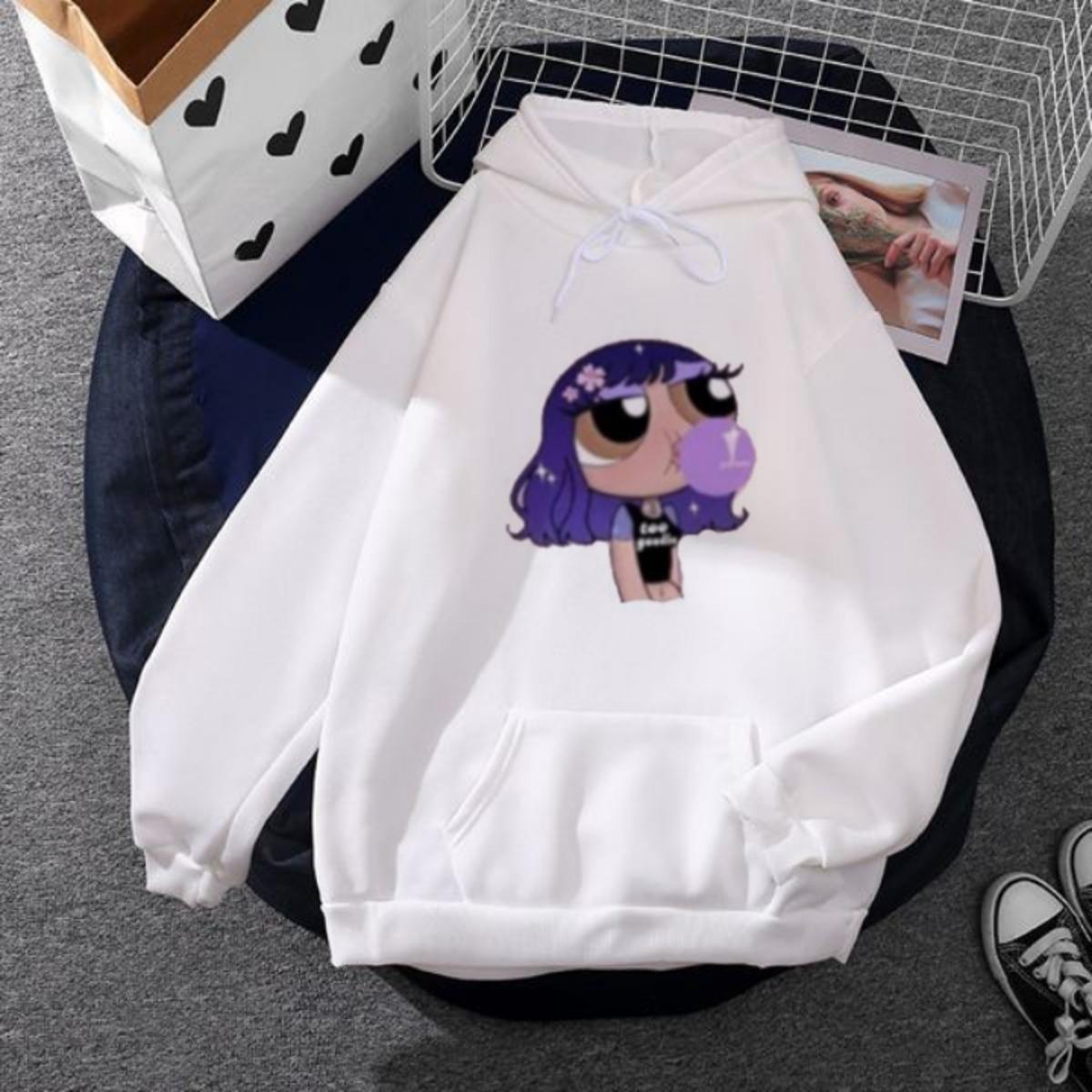 Powerpuff Girl Aesthetic Fleece Full Sleeves Pull Over Hoodie For Women - HB INDUSTRIES - Hoodies & Sweatshirts - 