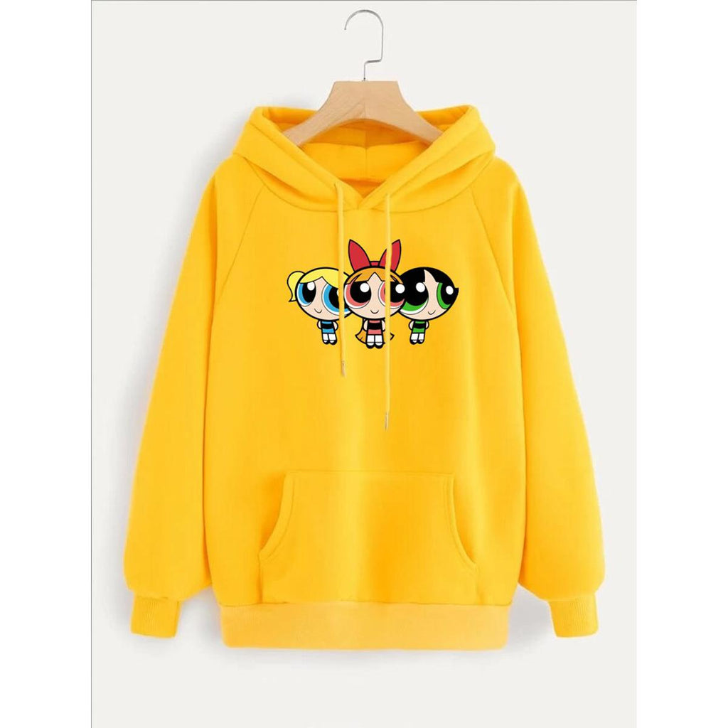 Powerpuff Girls Printed Fleece Full Sleeves Pull Over Hoodie For Women - HB INDUSTRIES - Hoodies & Sweatshirts - 