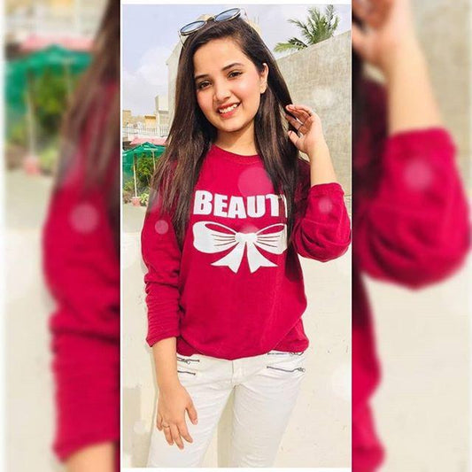 Red Beauty Cotton Printed T - shirt For Womens - HB INDUSTRIES - Tops & T - Shirts - 
