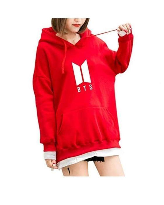 Red Bts Printed Hoodie For womens - HB INDUSTRIES - Hoodies & Sweatshirts - 