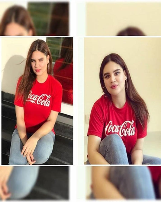 Red Coca Cola Printed T - Shirt For Her - HB INDUSTRIES - Tops & T - Shirts - 