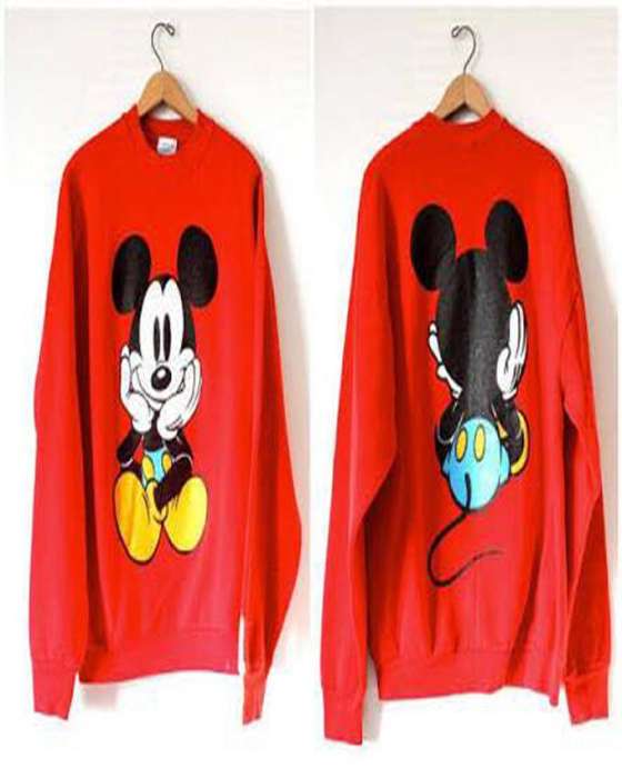 Red Mickey Mouse Print Sweat Shirt for womens - HB INDUSTRIES - Hoodies & Sweatshirts - 