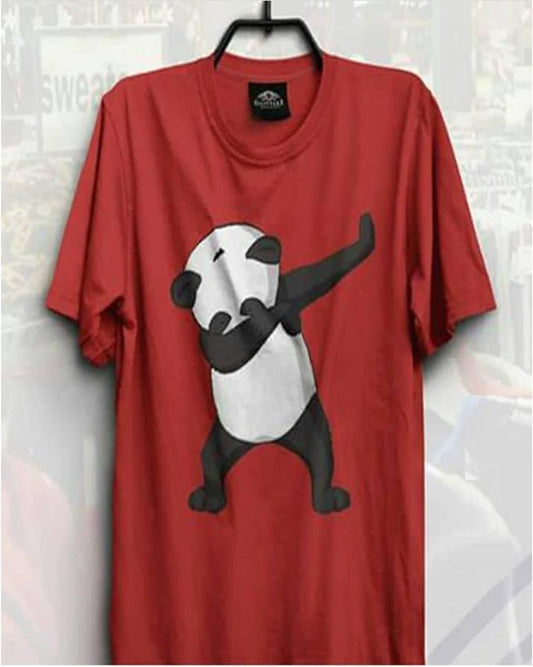 Red Panda Dap Cotton Printed T - Shirt For Women - HB INDUSTRIES - Tops & T - Shirts - 