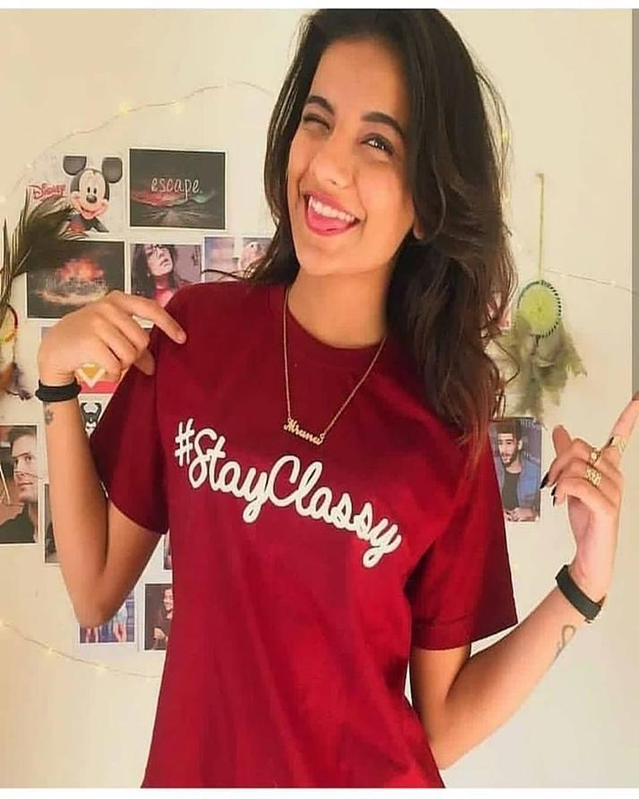 Red Stay Classy Printed T - Shirt For Women - HB INDUSTRIES - Tops & T - Shirts - 