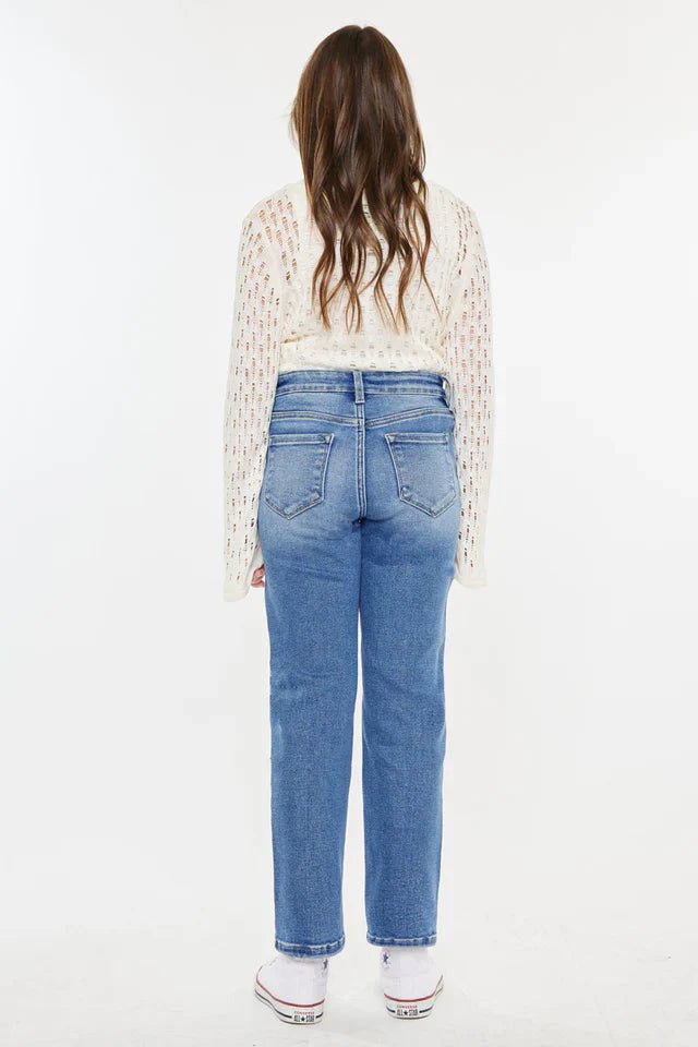 Sarah High Rise Kid Straight Jeans - HB INDUSTRIES - Girls Jeans - 