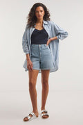 Simply Be Blue Super Lightwash Short