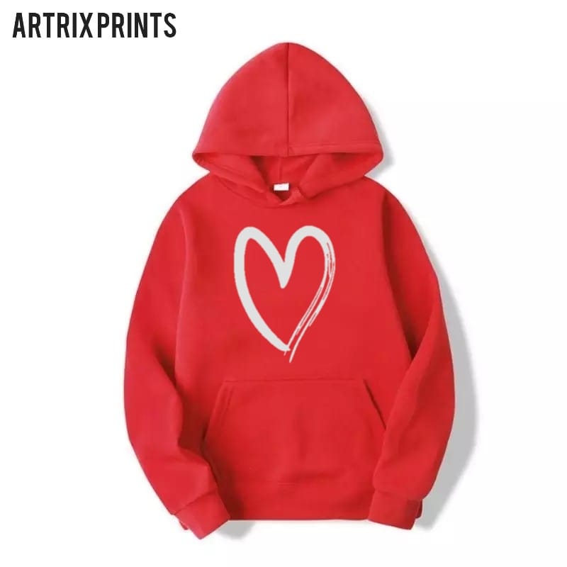 Sketch Heart Fleece Full Sleeves Pull Over Hoodie For Women - HB INDUSTRIES - Hoodies & Sweatshirts - 
