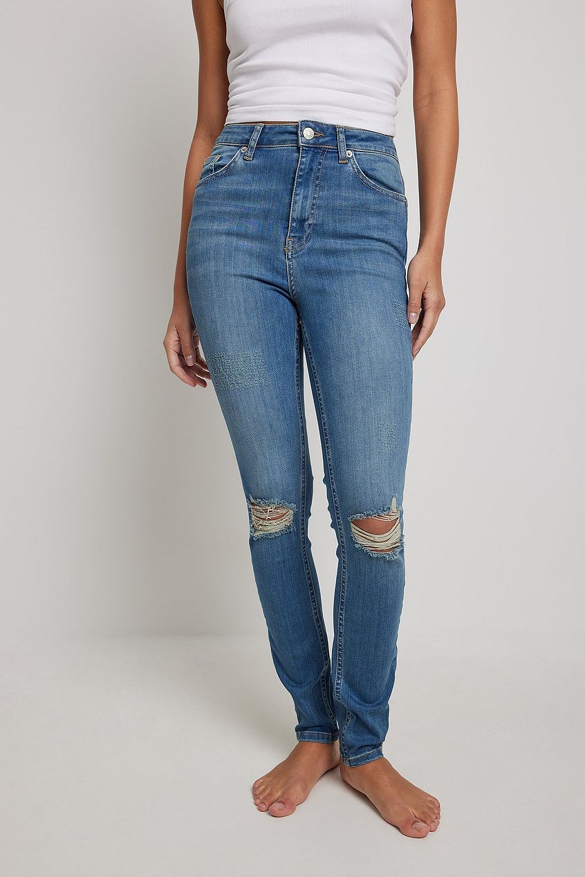 Skinny High Waist Destroyed Jeans For Womens - HB INDUSTRIES - Jeans - 