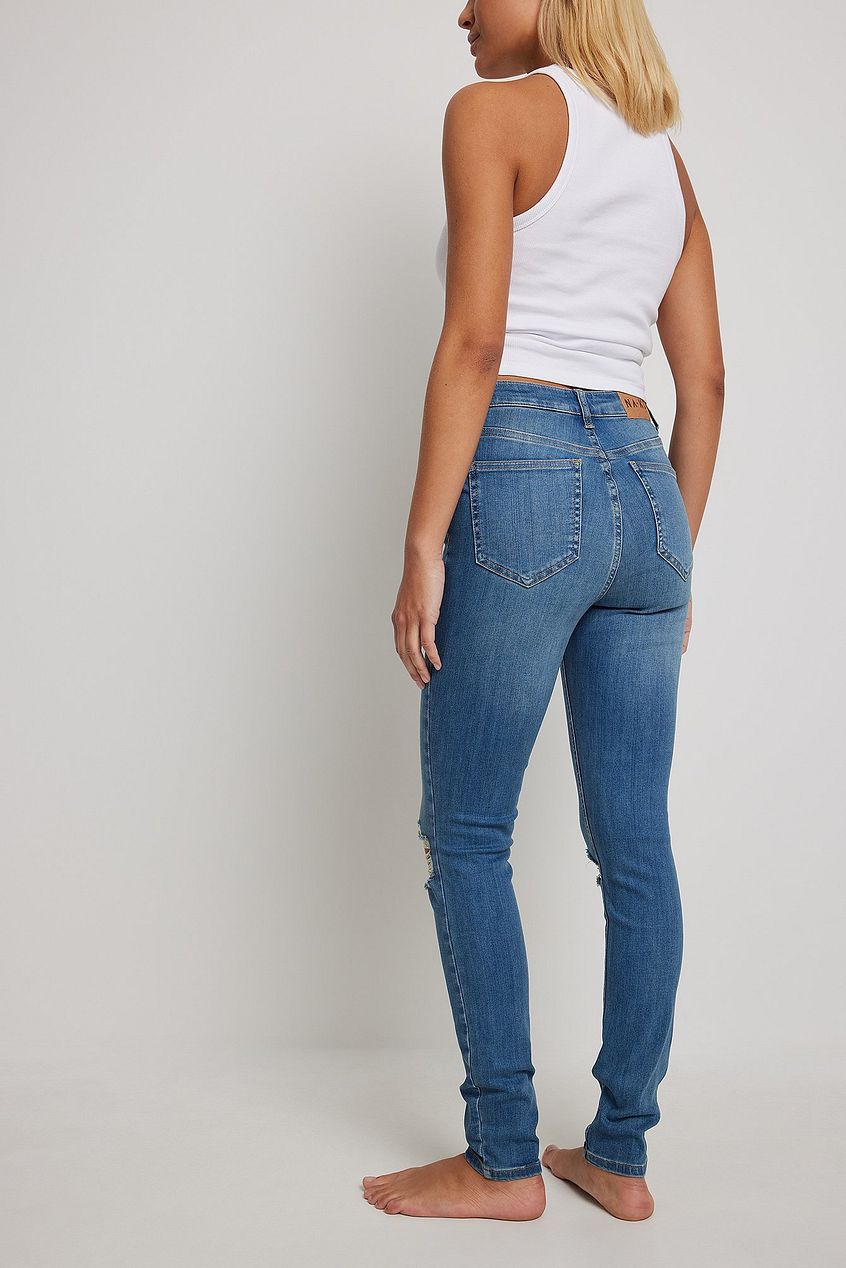 Skinny High Waist Destroyed Jeans For Womens - HB INDUSTRIES - Jeans - 