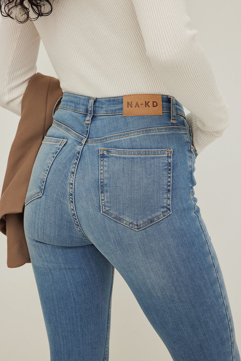 Skinny High Waist Open Hem Jeans For Womens - HB INDUSTRIES - Jeans - 