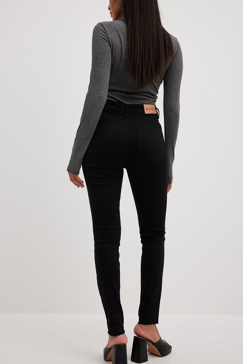Skinny High Waist Open Hem Jeans For Womens - HB INDUSTRIES - Jeans - 