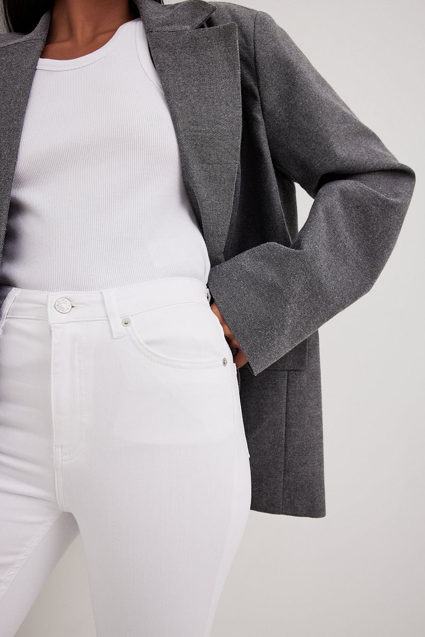 Skinny High Waist Raw Hem Jeans For Womens - HB INDUSTRIES - Jeans - 