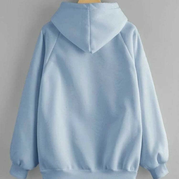 Sky Blue Fleece Full Sleeves Pull Over Hoodie For Women - HB INDUSTRIES - Hoodies & Sweatshirts - 