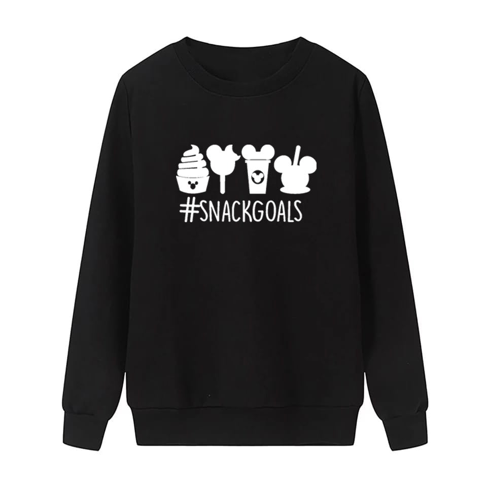 Snack Goals Fleece Full Sleeves Pull Over Sweatshirt For Women - HB INDUSTRIES - Hoodies & Sweatshirts - 