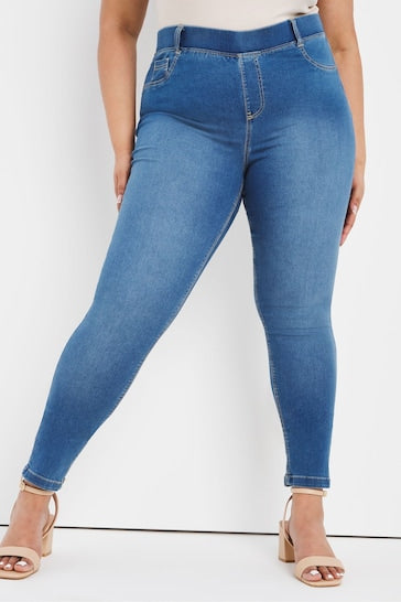 Simply Be Amber Mid Blue Skinny Jeggings