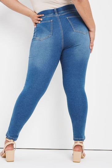 Simply Be Amber Mid Blue Skinny Jeggings